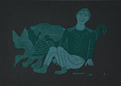 2024 PRINT by CEE POOTOOGOOK  *Resting Carver 32*