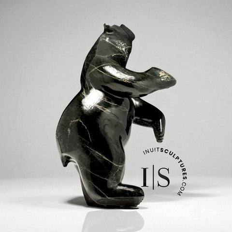 28" Dancing Bear by Adamie Qaumagiaq "Nightfall" CURATOR'S CHOICE