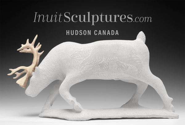 13" SIGNATURE  Caribou by Esau Kripanik *Forging Ahead*