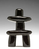 3" Black Inukshuk by Alex Lyta Inuit Sculpture Eskimo Art