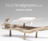 12" Mother and Calf Narwhals by Tony Atsanik *A Mother's Love*