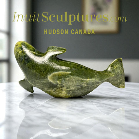 8" Beluga Whale by Pits Qimirpik *Thyme* EXHIBITION PIECE AUG 14