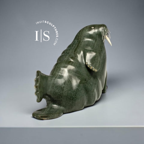 11" SIGNATURE Walrus by  Jimmy Iqaluq