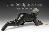 VINTAGE 11" Eskimo Hunter with Spear by Isaaci Etidloie *Cloak and Dagger*