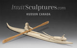 VINTAGE 10" Hunter with Dog in Kayak by Jacob Irkok *Up The Creek With A Paddle*