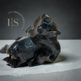 VINTAGE 22" Bonded Bear and Walrus  LAST Masterpiece of Elite Master Carver Nuna Parr *Never Apart*