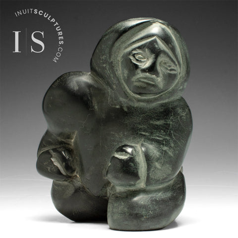 VINTAGE 6" Eskimo by Paul Toolooktook *Lost in Thought*