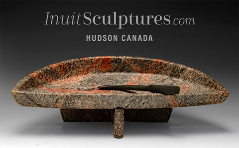 BIG HEARTED 18" Museum Quality Qulliq by Paul Malliki *Pumpkin* (Decorative Only)