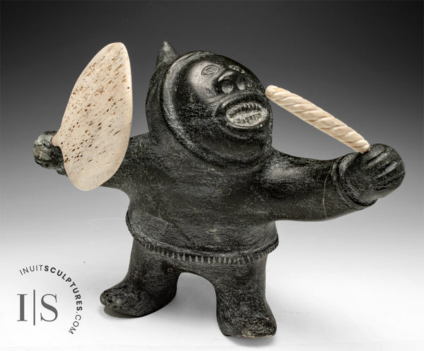 VINTAGE  12" Drum Dancer by Tommy Ashevak *Big Grin*