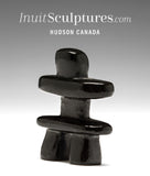 Black Inukshuk Inuit Sculpture by Inuit artist Alex Lyta 