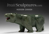 Final Piece 12" Walking Bear wth Red Tongue by Jimmy Iqaluq *Storm* Canada's Top Master Carver