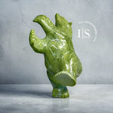16" Final Masterpiece by Late Master Carver Nuna Parr Electric Apple Green Dancing Bear - Final Piece
