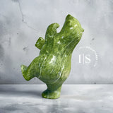 16" Final Masterpiece by Late Master Carver Nuna Parr Electric Apple Green Dancing Bear - Final Piece