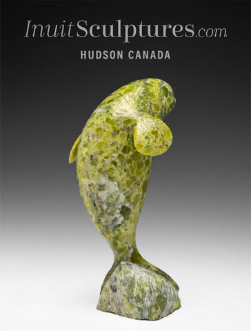 6" Dancing Beluga Whale by Pits Qimirpik *Peacock* EXHIBITION PIECE AUG 14