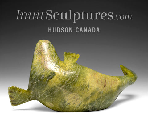 7" Basking Seal by the late Suati Qimirpik *Slippery* EXHIBITION PIECE AUG 14