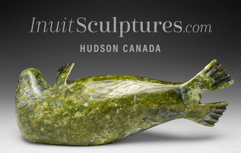 10" Basking Seal by the late Suati Qimirpik *High Five* EXHIBITION PIECE AUG 14