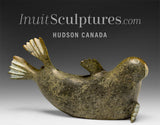 5" Basking Seal by the late Suati Qimirpik *Caramel Kiss* EXHIBITION PIECE AUG 14