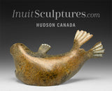 5" Basking Seal by the late Suati Qimirpik *Caramel Kiss* EXHIBITION PIECE AUG 14