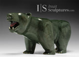 Final Piece 12" Walking Bear wth Red Tongue by Jimmy Iqaluq *Storm* Canada's Top Master Carver