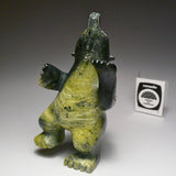 4.5" Black and Green Dancing Bear by Mosesee Pootoogook