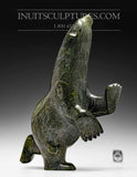 18" Running Green Dancing Bear by Ashevak Adla