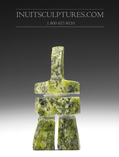 3" light green Inukshuk by Anartok Ipeelee