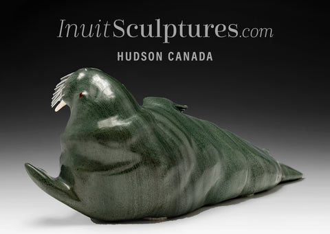 19" SIGNATURE Basking Walrus by Jimmy Iqaluq *Henry*