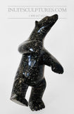 11" Two Way "Covid Collection" Black Speckled Dancing Bear by Famous Kooyoo Peter