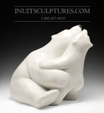 22" Mother bear hugging her cubs by World Famous Manasie Akpaliapik