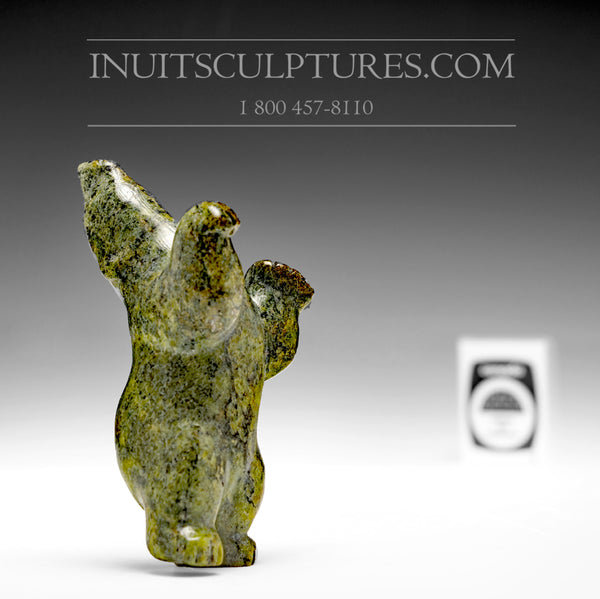 3" Green Dancing Bear by Markoosie Papigatook